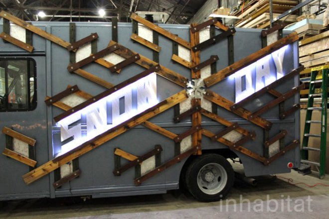 snow day, snow day truck, nyc food trucks, food trucks, green food trucks, drive change, situ, situ studio, at risk youth, nyc foodies, maple syrup, social justice, jordyn lexton, brooklyn navy yard, recycled design, eco design, sustainable design, reclaimed wood, mobile food truck
