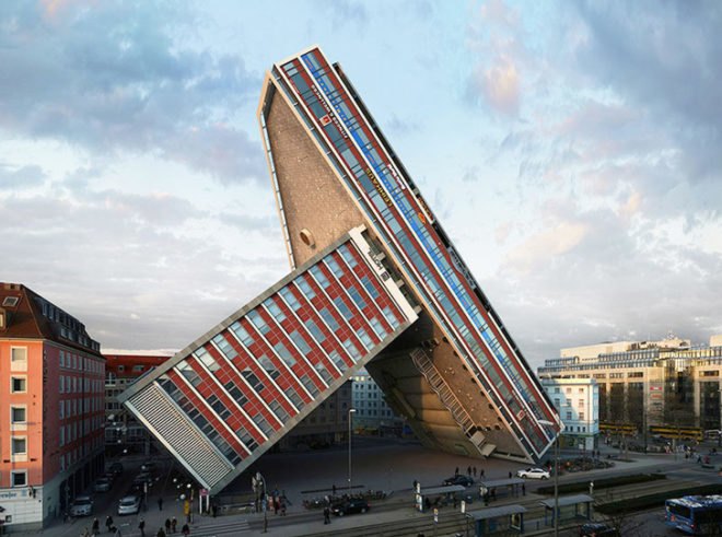 Víctor Enrich, NH Deutscher Kaiser hotel, NHDK, 88 different variations on one building, 3D manipulation of a 2D photograph, digital visualization, Munich architecture, 88 keys on a piano