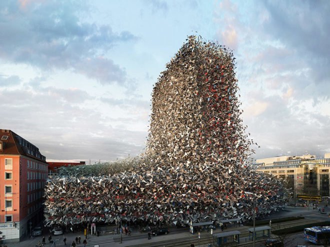 Víctor Enrich, NH Deutscher Kaiser hotel, NHDK, 88 different variations on one building, 3D manipulation of a 2D photograph, digital visualization, Munich architecture, 88 keys on a piano,