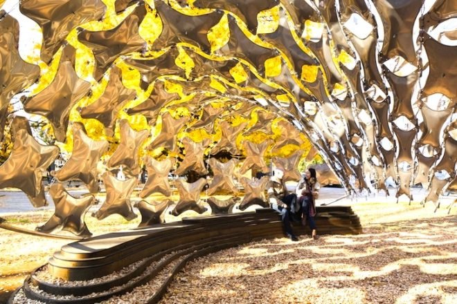 Ninety-Nine Failures Pavilion, kengo kuma, University of Tokyo, Digital Fabrication Lab, tensegrity, tensegrity pavilion, buckminster fuller, yusuke obuchi, grasshopper, kangaroo, prestressed cables