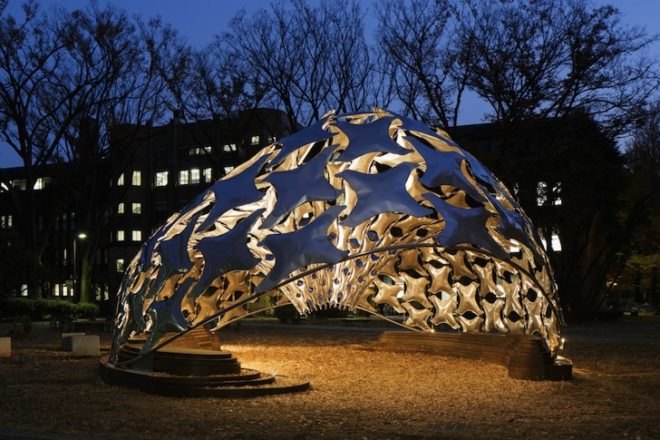 Ninety-Nine Failures Pavilion, kengo kuma, University of Tokyo, Digital Fabrication Lab, tensegrity, tensegrity pavilion, buckminster fuller, yusuke obuchi, grasshopper, kangaroo, prestressed cables