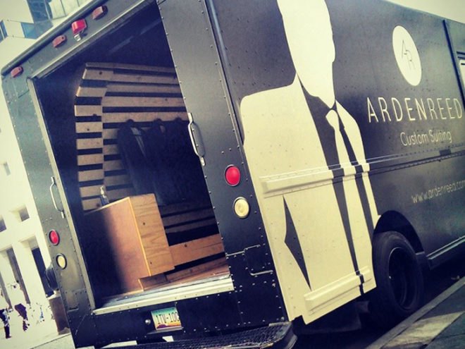 Arden Reed, Tailor Truck, 3D scanning, Green Technology, 3D scan, 3D modeling, 3D models, Perfect Suit, Formal Wear, Clothes, Fashion, High-tech Fashion, Suit making truck in New York, Clothing, Green Clothing, Men’s Suits, Bitcoins