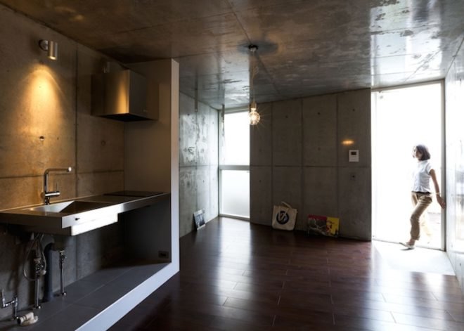 Atelier Tekuto, skylights, polyhedral house, monoclinic, tokyo, exposed concrete, reinforced concrete, daylighting