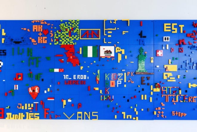 green design, eco design, sustainable design, YOTEL Club Lounge, LEGO Wall, LEGOs, Floyd Hayes, Midtown Hotels, Manhattan Hotels, New York Hotels