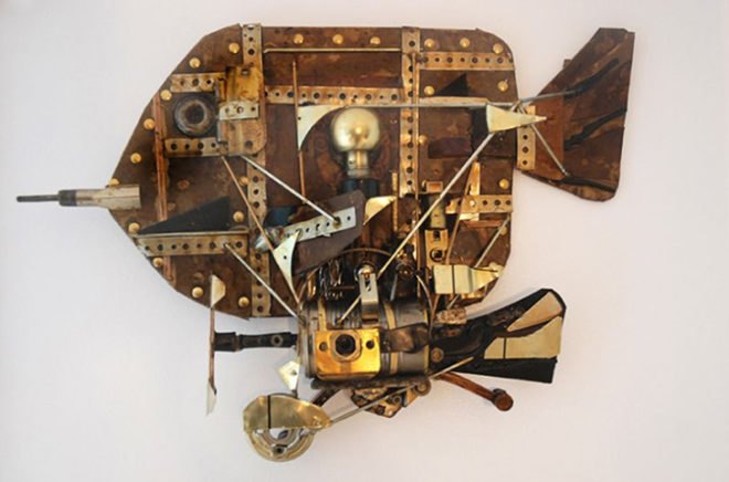 Staten Island, Chris Spollen, Ocean Breeze, Cromwell Avenue, wild turkeys, robots, steampunk, art, lawn decorations, Steam Powered Art Factory, Steampunk Art, Steampunk gallery, Jing Bao, Steampunk sculptures, Art, Art NYC, metal sculptures,