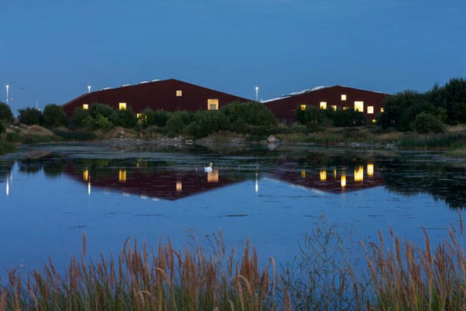 Christensen & Co, Soil Treatment Centre, Copenhagen, green roof, piles of mud, M-shaped roof, Architecture, Botanical, green roof, Green Materials, Daylighting,