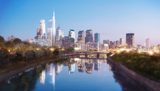 Foster+Partners, Foster+Partners Comcast, ComCast Innovation and Technology Center, LEED certified towers, LEED certification, ComCast headquarters, green towers, Four Seasons Hotel Philadelphia