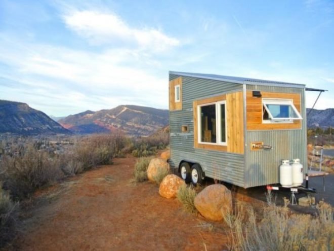 Durango Tiny House, Durango, Colorado, architecture, tiny homes, minimalist homes, tiny transportable homes, reclaimed materials, energy efficiency,