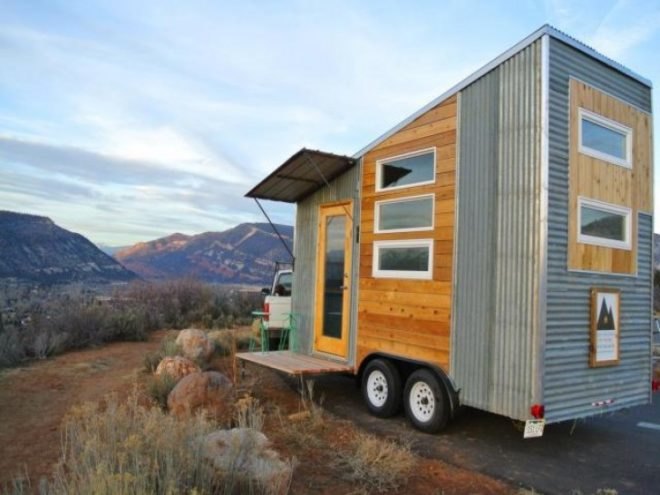 Durango Tiny House, Durango, Colorado, architecture, tiny homes, minimalist homes, tiny transportable homes, reclaimed materials, energy efficiency,