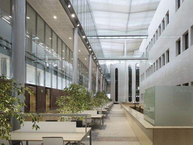 King Fahad National Library, sun shades, saudi arabia, riyadh, cultural center, library, Gerber Architekten, Teflon-coated fiberglass, sun protection, fabric façade