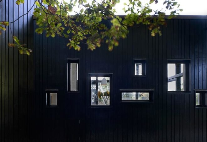 jerry tate architects, edwardian house renovation, hollin house, modern addition to historic home, daylighting, wood panel cladding, triple-pane windows, Hajom windows, energy efficient heating system, underfloor heating, monitoring energy consumption