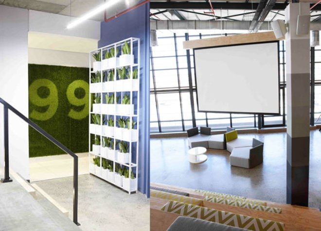 green design, eco design, sustainable design, Inhouse Brand Architects, 99c, openplan office, cargotecture, recycled shipping container, shipping container waiting room