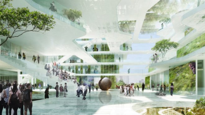 Island School, Schmidt Hammer Lassen, hong kong, eco school, thomas chow architects, daylighting, green school
