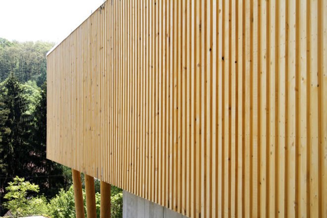 Juri Troy Architects, passive house, wool insulation, fsc wood, House Under the Oaks, Austria, house on stilts, Architecture, Daylighting, Green Materials, energy efficiency