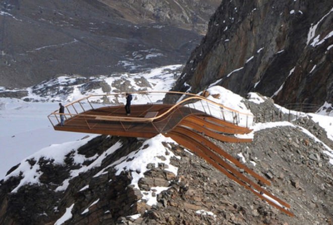 green design, eco design, sustainable design, LAAC Architekten, Stubai Glacier, Top of Tyrol, Glacier overlook, observation deck, Austrian Alps