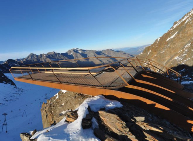 green design, eco design, sustainable design, LAAC Architekten, Stubai Glacier, Top of Tyrol, Glacier overlook, observation deck, Austrian Alps