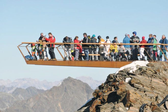 green design, eco design, sustainable design, LAAC Architekten, Stubai Glacier, Top of Tyrol, Glacier overlook, observation deck, Austrian Alps