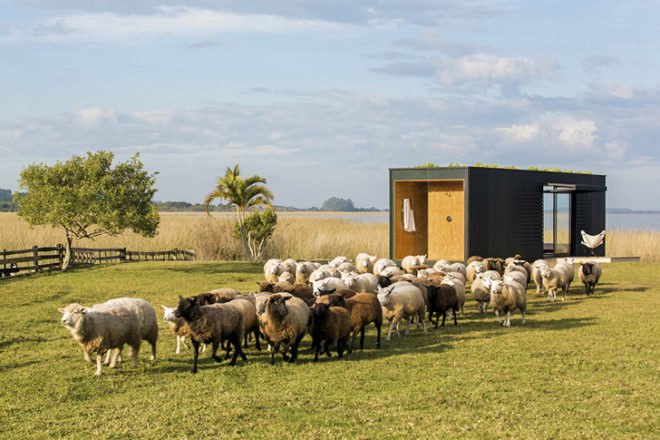 MAPA Architects, MINIMOD house, prefab housing, off the grid house, tiny homes, tiny houses, recycled wood house, rainwater harvesting, LED lighting, green lighting, prefab homes, transportable homes, modular architecture