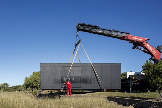 MAPA Architects, MINIMOD house, prefab housing, off the grid house, tiny homes, tiny houses, recycled wood house, rainwater harvesting, LED lighting, green lighting, prefab homes, transportable homes, modular architecture