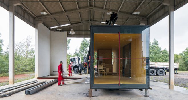 MAPA Architects, MINIMOD house, prefab housing, off the grid house, tiny homes, tiny houses, recycled wood house, rainwater harvesting, LED lighting, green lighting, prefab homes, transportable homes, modular architecture