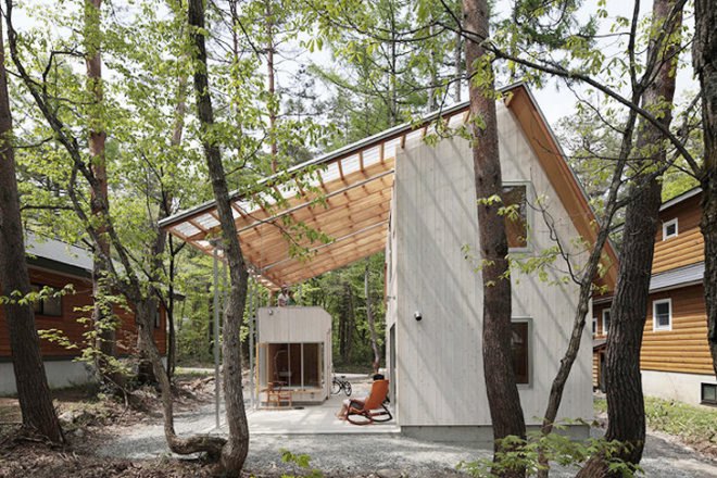 green design, eco design, sustainable design, Villa in Habuka, Naka architects, transparent roof, sliding glass walls, geothermal heat