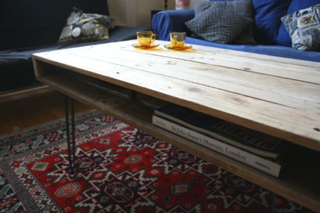 Pallet Furniture, Gas & Air Studios, shipping pallet, shipping pallet furniture, pallet coffee table, pallet table, guy burnett