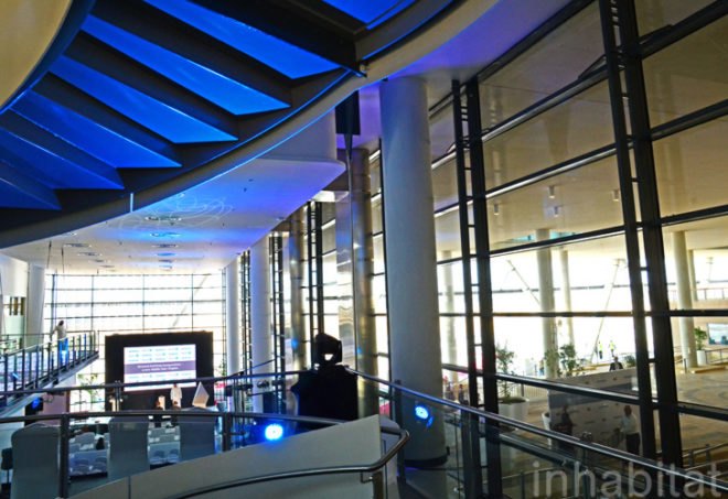 Siemens, Masdar City, LEED Platinum, Estidama, Sheppard Robson, green design, clean tech, energy efficiency, greenest office building in the Middle East, green buildings Middle East, Masdar, Abu Dhabi, green design, sustainable design, parametric analysis, external shading, fin shades, Middle East architecture, sustainability in the Middle East, Masdar buildings, new Masdar buildings, Masdar City partners