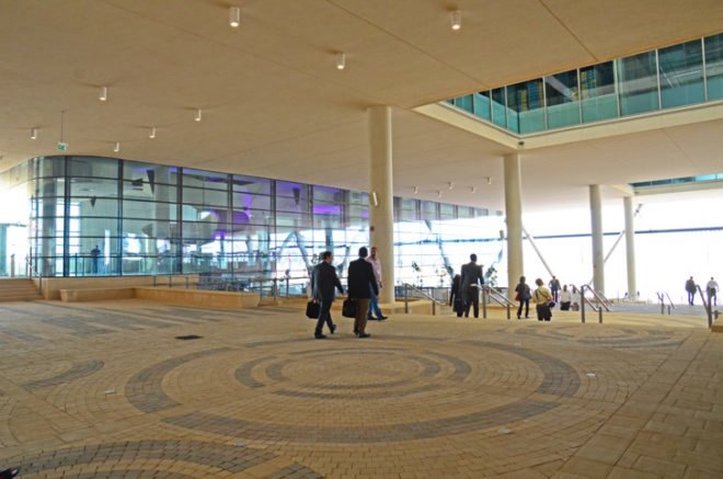 Siemens, Masdar City, LEED Platinum, Estidama, Sheppard Robson, green design, clean tech, energy efficiency, greenest office building in the Middle East, green buildings Middle East, Masdar, Abu Dhabi, green design, sustainable design, parametric analysis, external shading, fin shades, Middle East architecture, sustainability in the Middle East, Masdar buildings, new Masdar buildings, Masdar City partners
