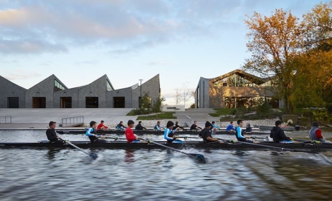 studio gang architects, boathouse, chicago river, clark park, wms boathouse, rowing facility, sweep rowing, Rahm Emanuel, hicago Rowing Foundation, passive solar design