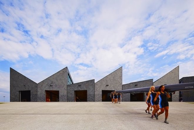 studio gang architects, boathouse, chicago river, clark park, wms boathouse, rowing facility, sweep rowing, Rahm Emanuel, hicago Rowing Foundation, passive solar design