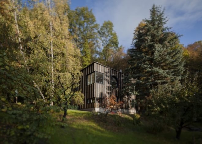 T2a Architects, photographer's house, architecture, Budapest architecture, Bence Turanyi, photographer Zsolt Batar, cabin built in two days, pilis forest, Budapest, Hungary, tiny homes, winter retreats, forest cabin, tiny cabins,