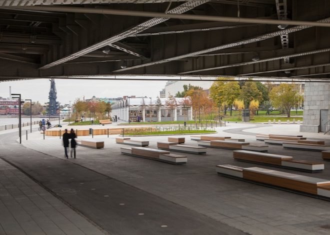 wowhaus, urban park, muzeon park, urban design, Krymskaya, Moskva River, vernissage, glass pavilion, moscow park, public space, cycle path,