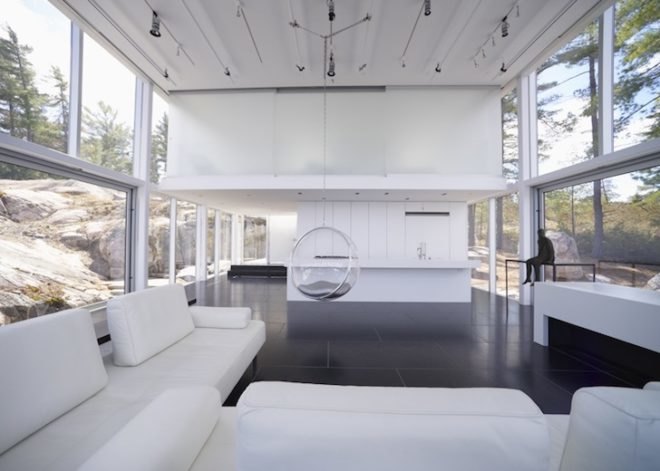 gh3 architects, photographer's studio, north light, artist's studio, north facing window, canadian shield, granite plinth, starphire glass, cradle to cradle, deep water source cooling, stony lake, ontario