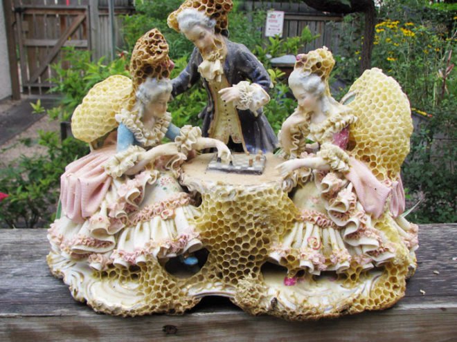 green design, eco design, sustainable design, Aganetha Dyck, Colony Collapse disorder, honey bee art, honey bee population
