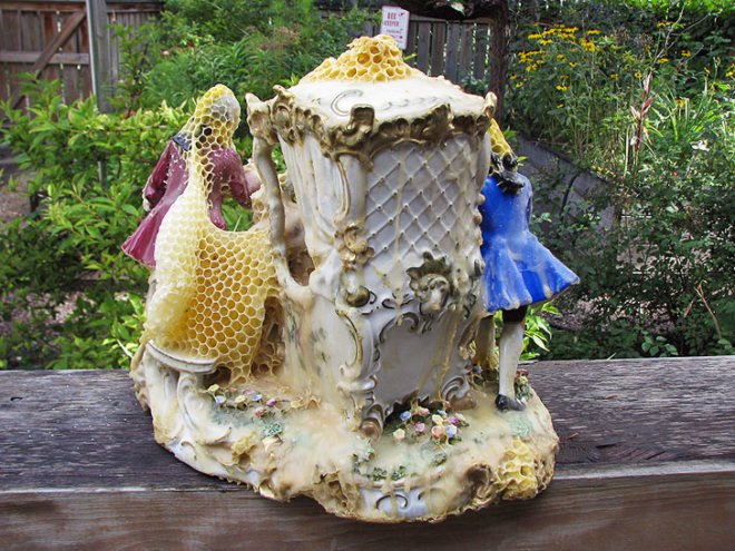 green design, eco design, sustainable design, Aganetha Dyck, Colony Collapse disorder, honey bee art, honey bee population