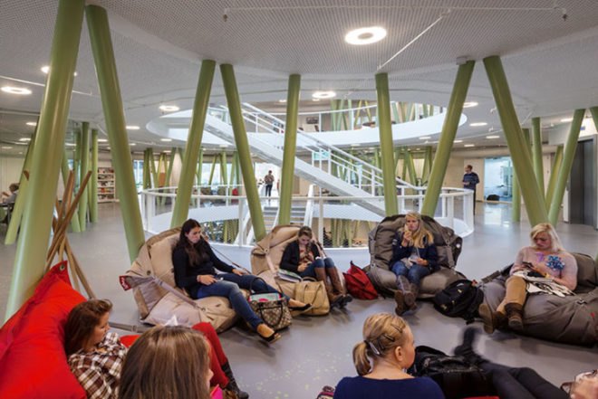 BDG Architects, Dutch design, Stoas Vilentum University, cylindrical architecture, Architecture, Daylighting, energy efficiency, green Interiors, round building,