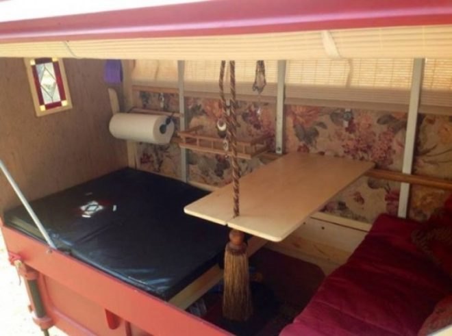 Barry Howard, architecture, tiny homes,micro wagon, bicycle micro gypsy wagon, sustainable materials, bicycle wagon, green transporation, traveling artist, little red artist's wagon