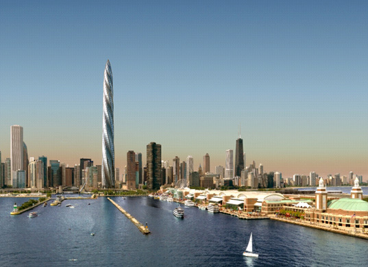 Calatrava Chicago Spire, Chicago tower, spiraling tower chicago, Atlas Apartment Holdings, building developers Chicago, Shelbourne Development Group, financial crisis Chicago, tower bankruptcy, US tallest buildings, tallest towers, world tallest buildings