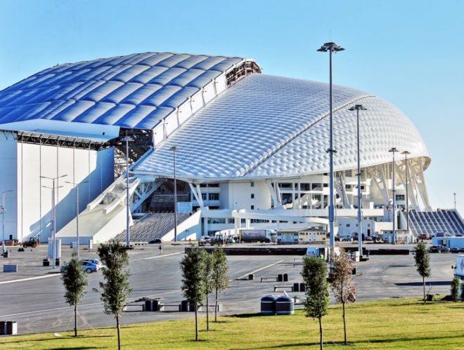 Sochi, Russia, 2014 Winter Olympic Games, Fisht Olympic Stadium, Populous, Burro Happold, Vector Foiltec, Faberge, opening ceremony, Putin, IOC