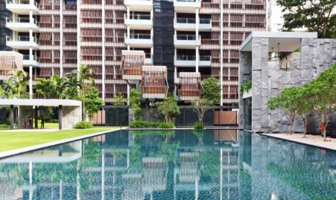 WOHA Architects, woha goodwood residences, singapore woha, singapore architecture, asian traditional textiles, green buildings, green architecture, green facades, natural lighting, treehouse design
