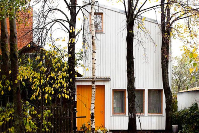 Le Atelier, simple, tiny home, Moscow, Russia, yelow door, tangerine paint, simple design, Architecture, Tiny Homes, Daylighting