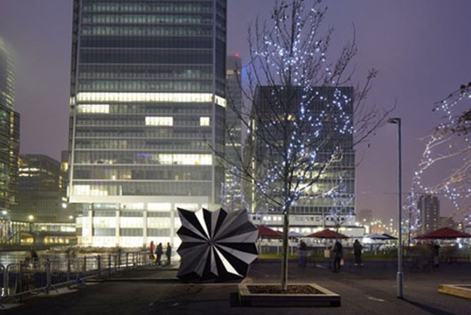 Make, origami structure, Origami Kiosks, recyclable aluminum, London, foldable shelters, foldable architecture, Architecture, Prefab Housing, Recycled Materials
