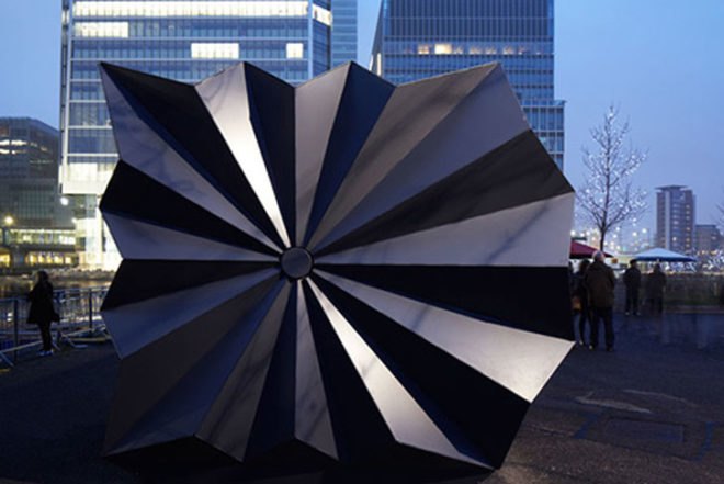 Make, origami structure, Origami Kiosks, recyclable aluminum, London, foldable shelters, foldable architecture, Architecture, Prefab Housing, Recycled Materials