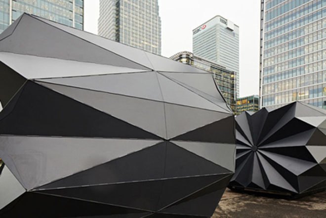 Make, origami structure, Origami Kiosks, recyclable aluminum, London, foldable shelters, foldable architecture, Architecture, Prefab Housing, Recycled Materials
