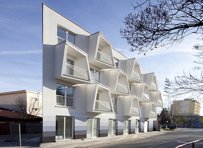 Nice Architects, Slovakian architects, North Star Apartments, North Star Apartments Slovakia, Bratislava architecture, green architecture, natural lighting, Senec architecture, building facade design, green facades