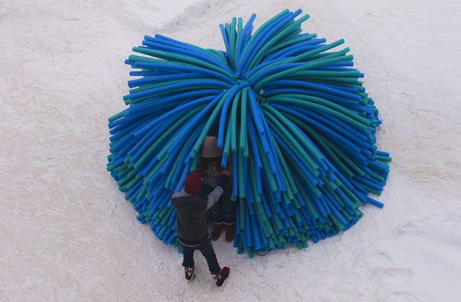 nuzzles warming huts, nuzzles raw design, warming huts competition, raw design, toronto architects, winnipeg warming huts, interactive objects, foam sculptures