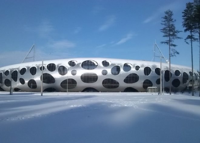 OFIS Arhitekti, FC BATE Borisov Stadium, Borisov, Belarus, architecture, spotty stadium, stadium design, urban design, stadium architecture, football stadium design