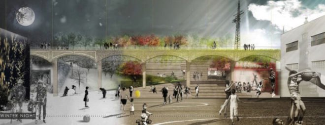 AIANY, Emerging New York Architects Committee, ENYA, American Institute of Architects, abandoned railways, Dead Industry, Landscape Architecture & Architecture, eco design, Features, Flickr, Floating Forest, forest park, Forrest Hills, Friends of the QueensWay, Glendale, green project, green space, greenway, high line park, Kew Gardens, Life Finds a Way, LIRR, Long Island Rail Road, nature, neighborhood, no way queensway, ozone park, Park, pedestrian walkway, Penn Station, Public School 233, Queens, queensway, Rego Park, richmond hill, Rockaway Beach, trust for Public Land, Woodhaven, Carrie Wibert, Queensway Steps, Queens Billboard, Queens Billboard, Make It! Grow It!, Song Deng, Hyontek Yoon, Upside Down Bridge