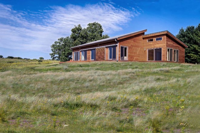 Tim Wright House, Blu Homes, taliesin east, frank lloyd wright, balance vista, prefab home