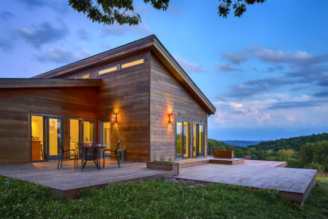 Tim Wright House, Blu Homes, taliesin east, frank lloyd wright, balance vista, prefab home